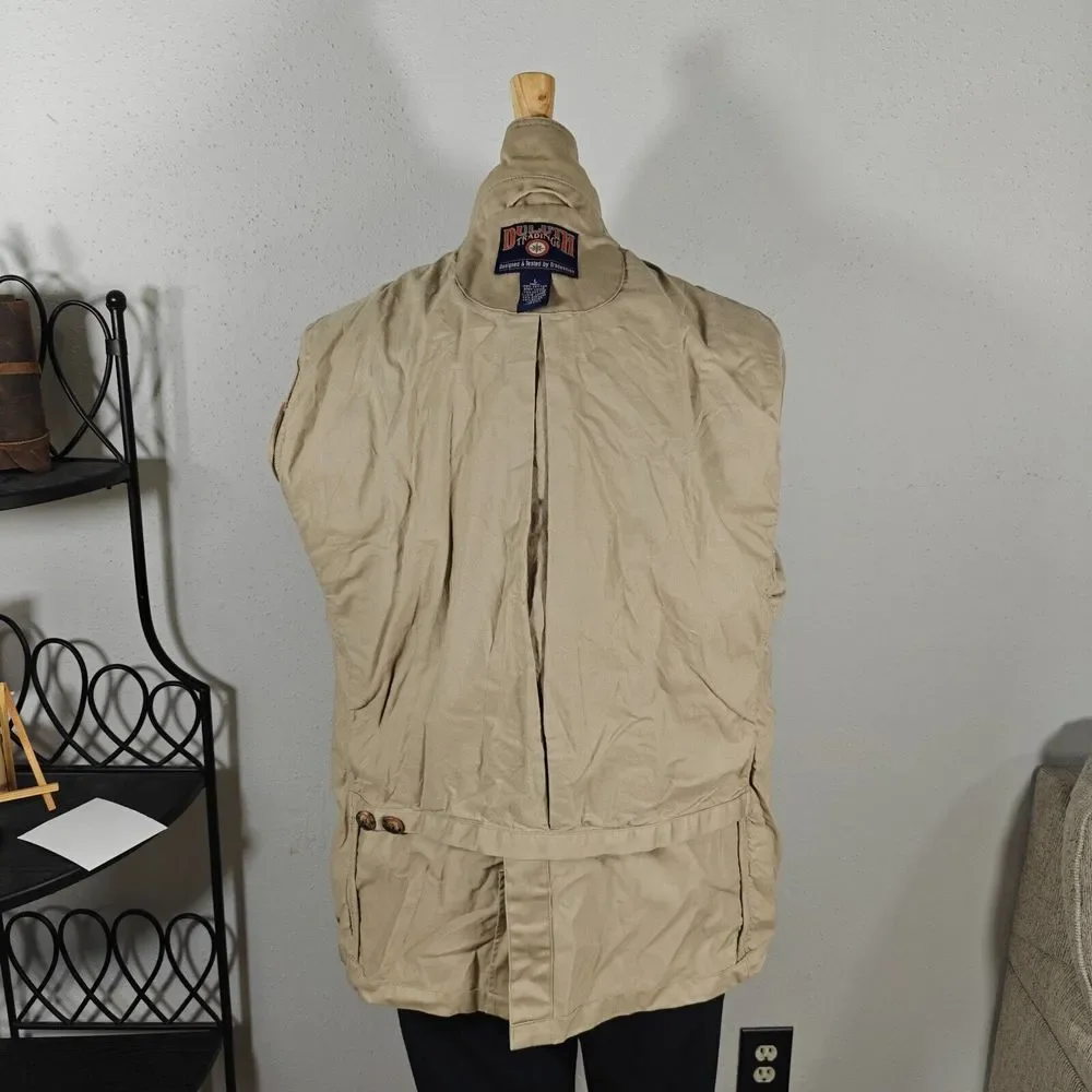 Duluth Trading Co. Mens Sport Coat Blazer Two Button Solid Beige Cotton Heavy LG